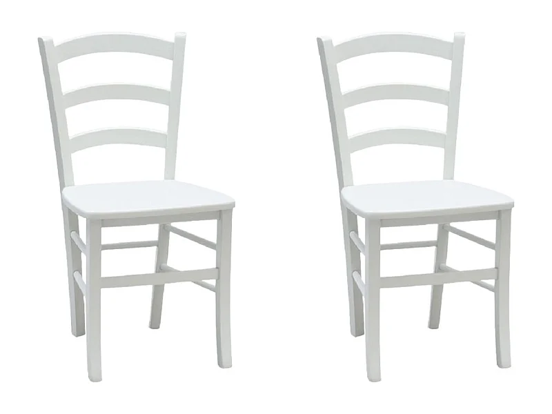 MOBILI 2G - SET 2 SEDIE SHABBY CAMPAGNOLA LEGNO LACCATO BIANCO (1001)