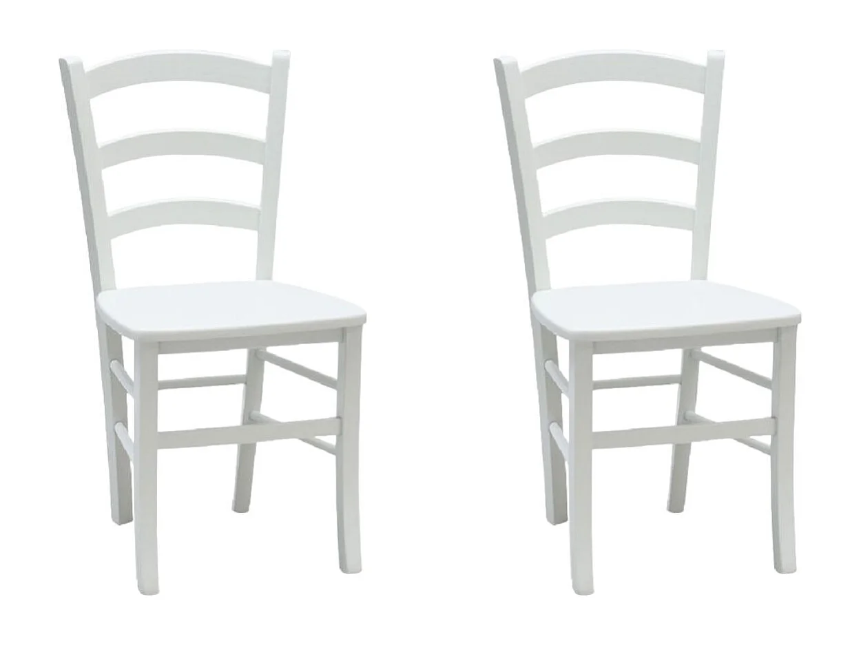 MOBILI 2G - SET 2 SEDIE SHABBY CAMPAGNOLA LEGNO LACCATO BIANCO (1001)