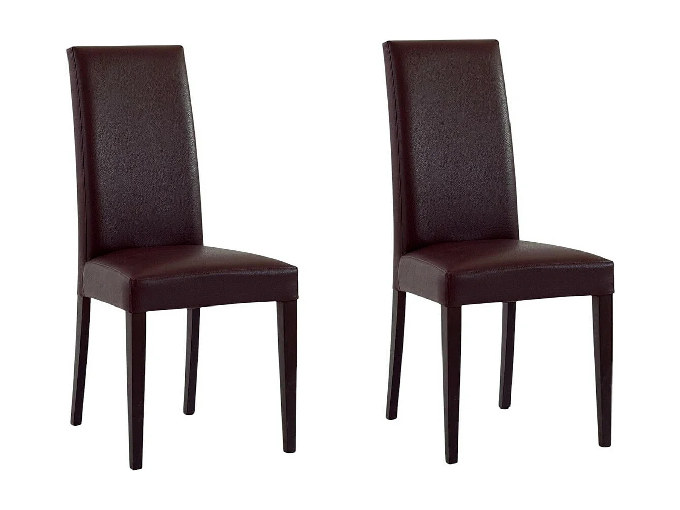 MOBILI 2G - SET 2 SEDIE MODERNE LEGNO ECOPELLE IMBOTTITA MARRONE (576)