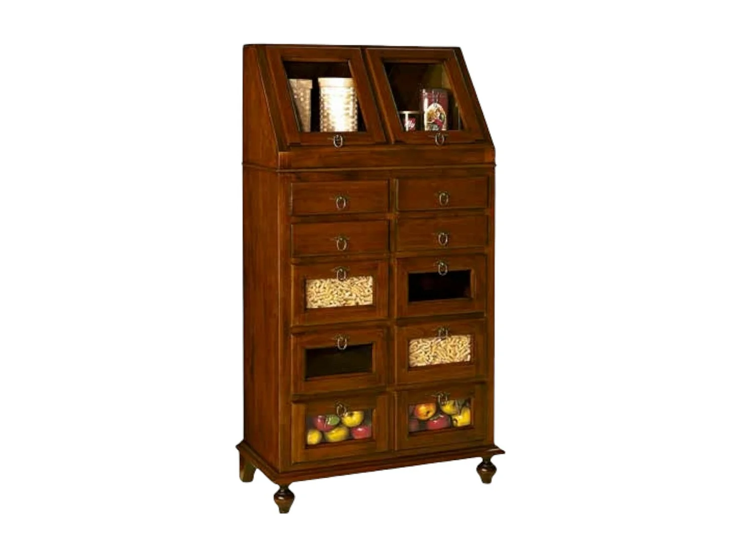 MOBILI 2G - DISPENSA PIATTAIA ARTE POVERA TINTA NOCE L 80 P 42 H 153 (243)