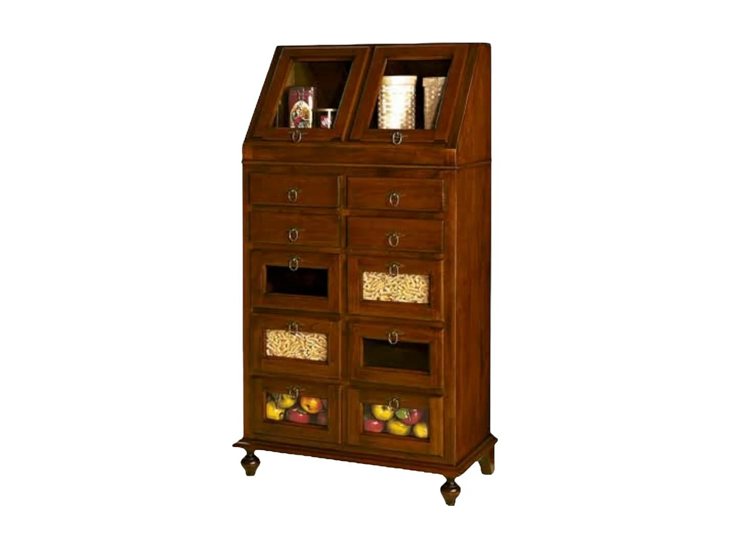 MOBILI 2G - DISPENSA PIATTAIA ARTE POVERA TINTA NOCE L 80 P 42 H 153 (243)