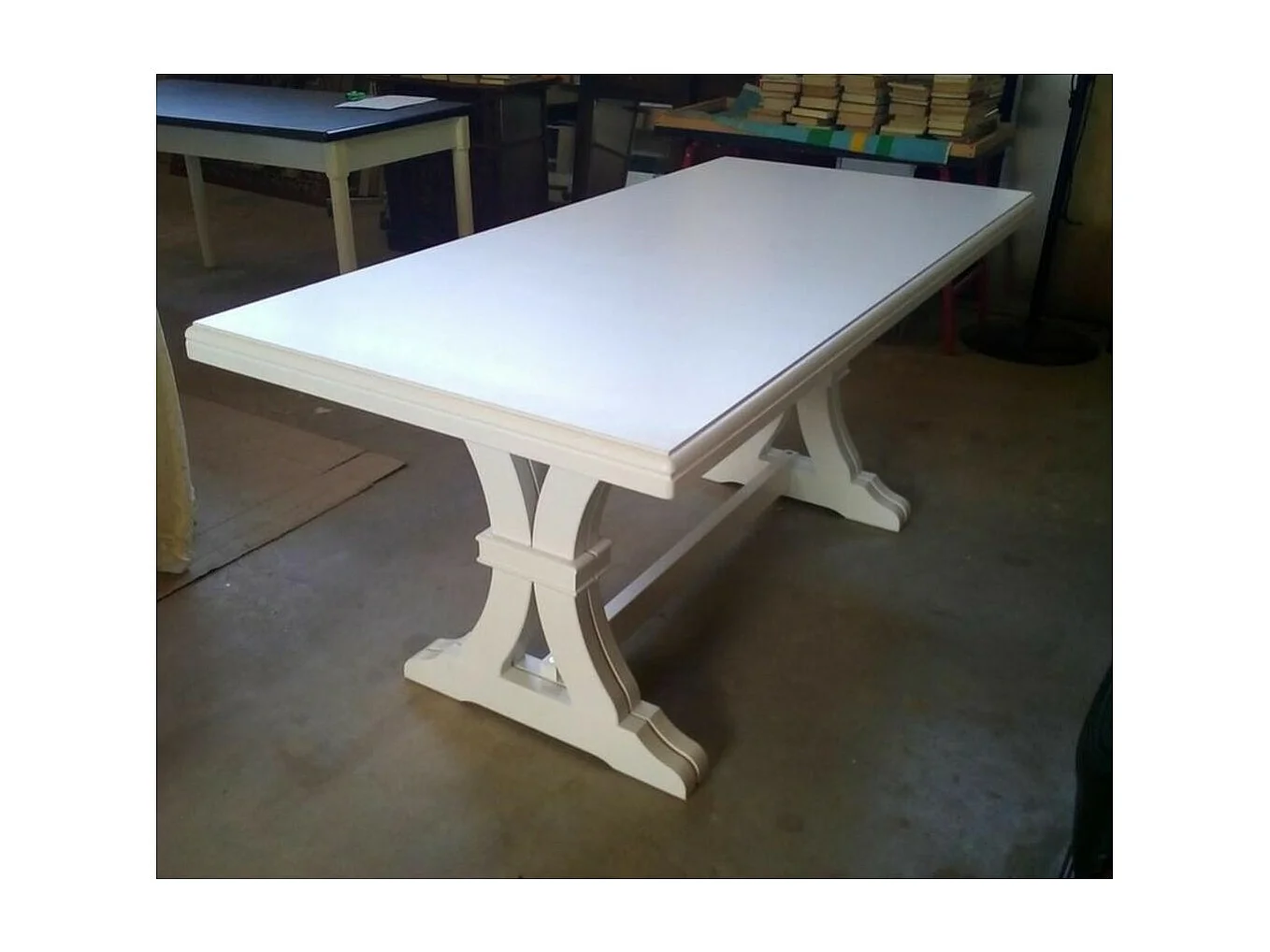 MOBILI 2G - Tavolo classico in legno rettangolare allungabile laccato bianco 160x85 (739)