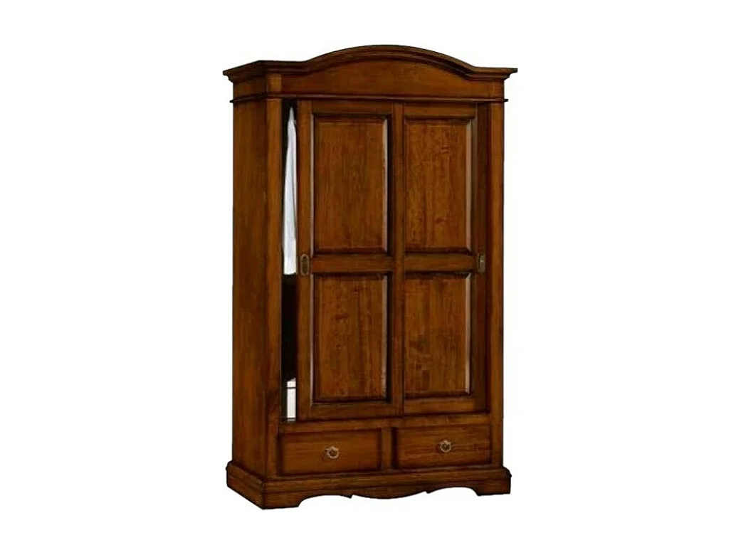 MOBILI 2G - ARMADIO ARTE POVERA 2 ANTE SCORREVOLI LEGNO TINTA NOCE 122x60x200h (296)