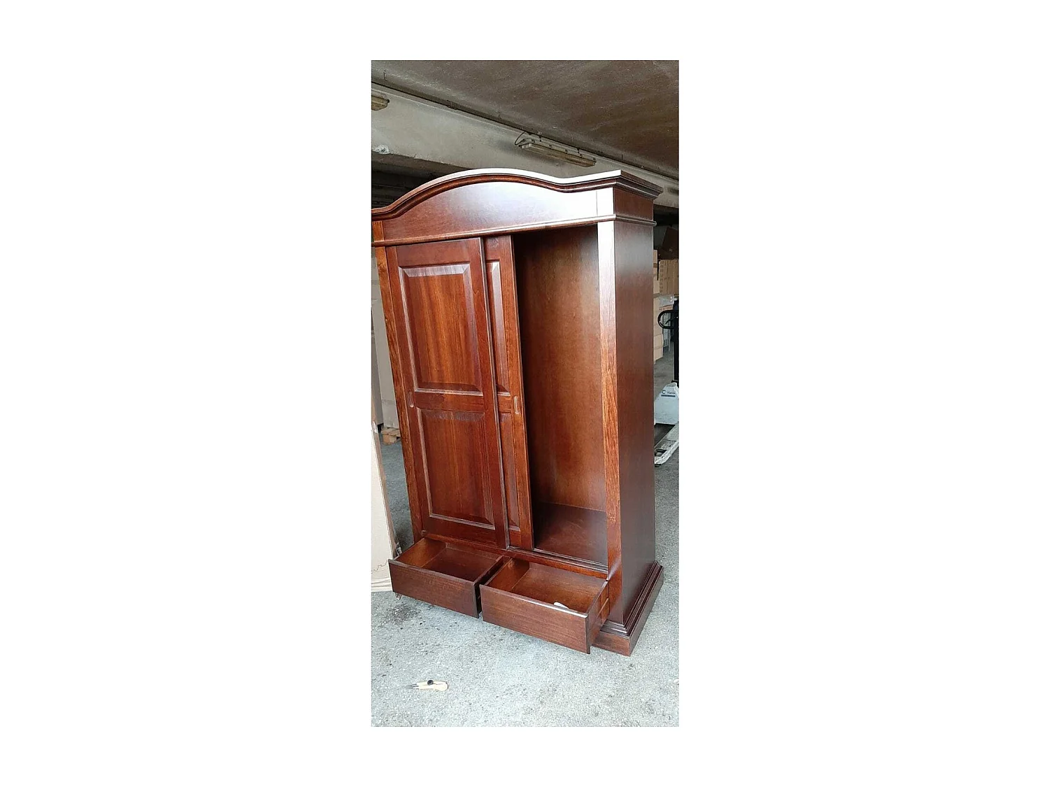 MOBILI 2G - ARMADIO ARTE POVERA 2 ANTE SCORREVOLI LEGNO TINTA NOCE 122x60x200h (296)