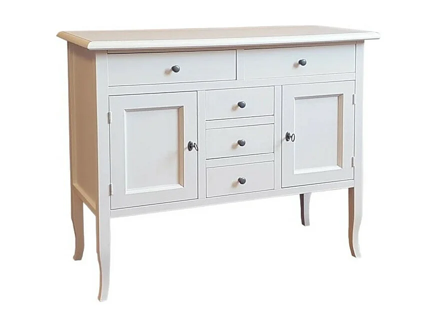 MOBILI 2G - MADIA CREDENZA IN LEGNO BIANCO OPACO 100x40x85h (1138)