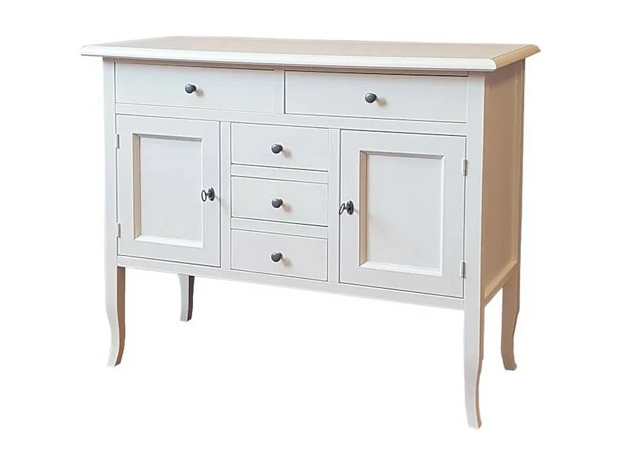 MOBILI 2G - MADIA CREDENZA IN LEGNO BIANCO OPACO 100x40x85h (1138)