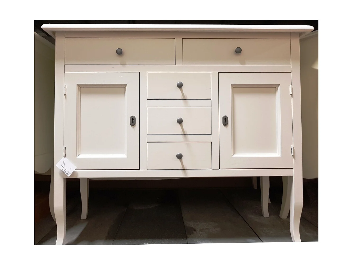 MOBILI 2G - MADIA CREDENZA IN LEGNO BIANCO OPACO 100x40x85h (1138)