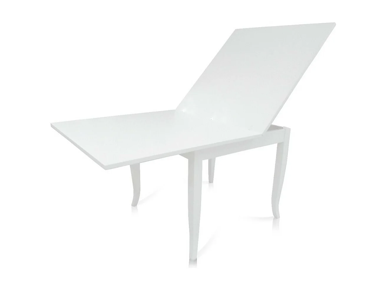 MOBILI 2G - TAVOLO CLASSICO IN LEGNO LIBRO SHABBY BIANCO 80X80X80 (746)