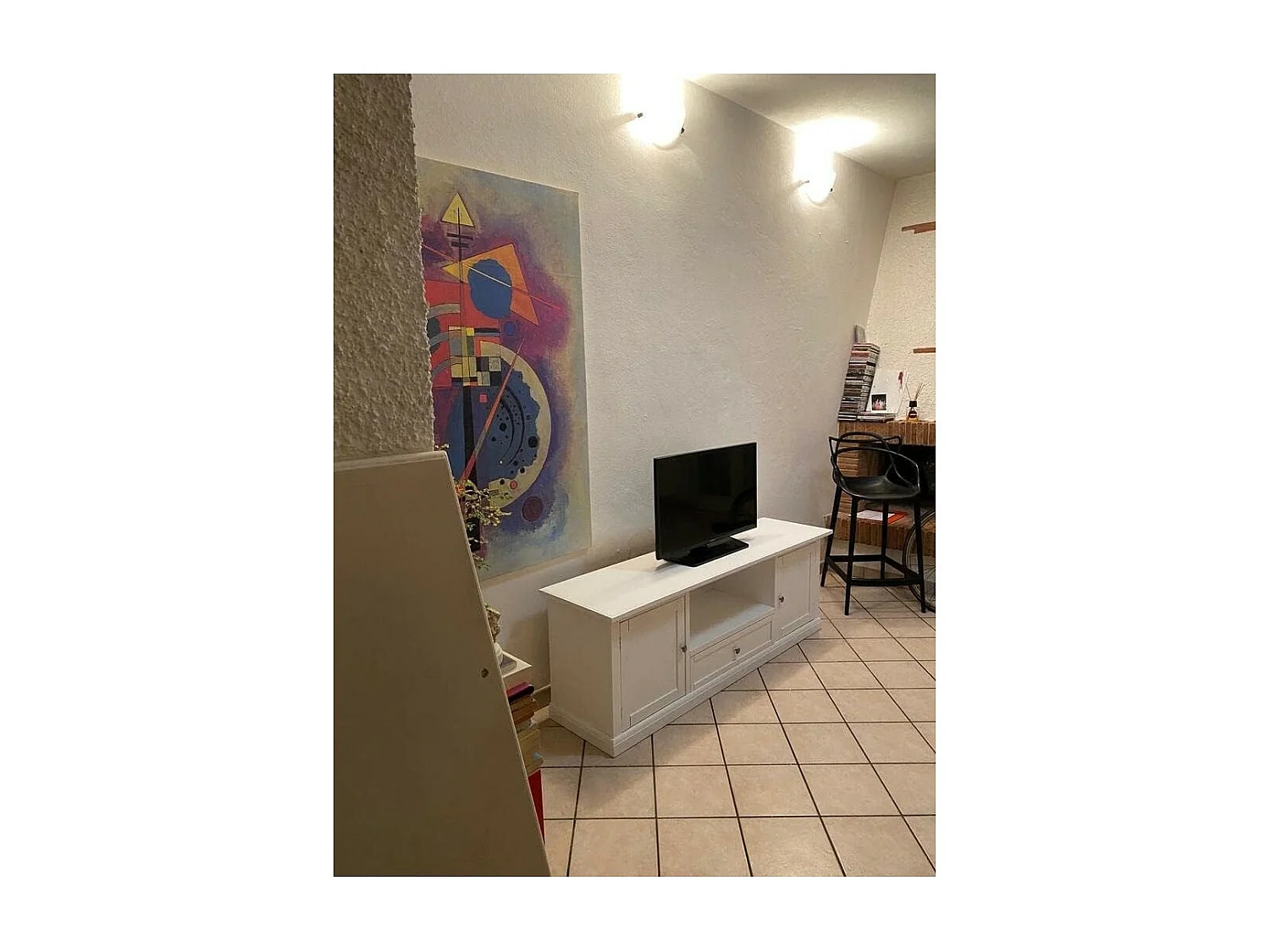 MOBILI 2G - PORTA TV BIANCO IN LEGNO ARTE POVERA 160x46x56 (1003)