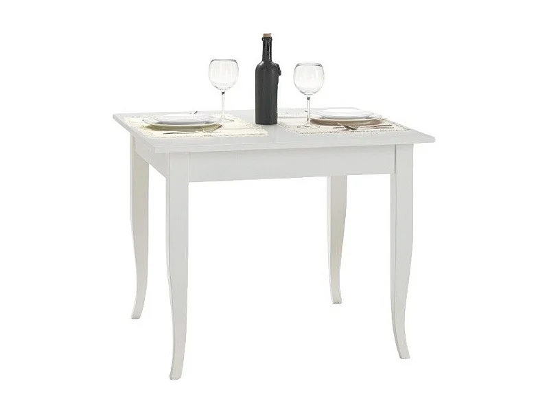 MOBILI 2G - TAVOLO CLASSICO FISSO LEGNO BIANCO OPACO 90X90 (1239)