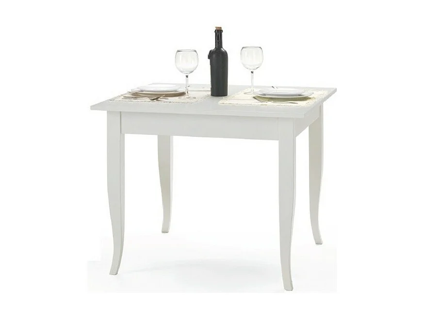 MOBILI 2G - TAVOLO CLASSICO FISSO LEGNO BIANCO OPACO 90X90 (1239)