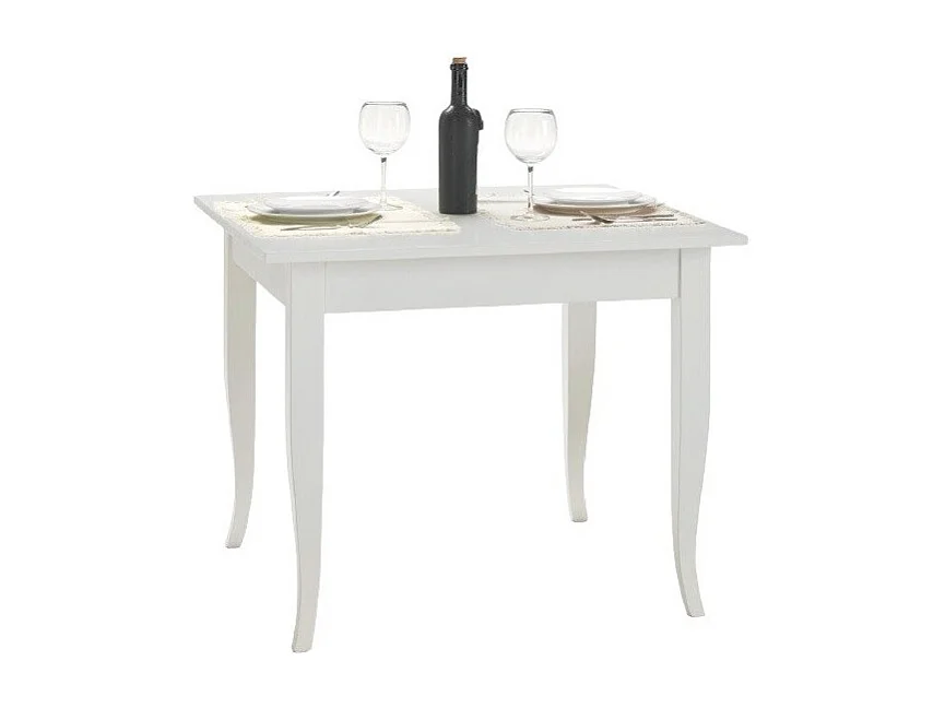 MOBILI 2G - TAVOLO CLASSICO FISSO LEGNO BIANCO OPACO 90X90 (1239)