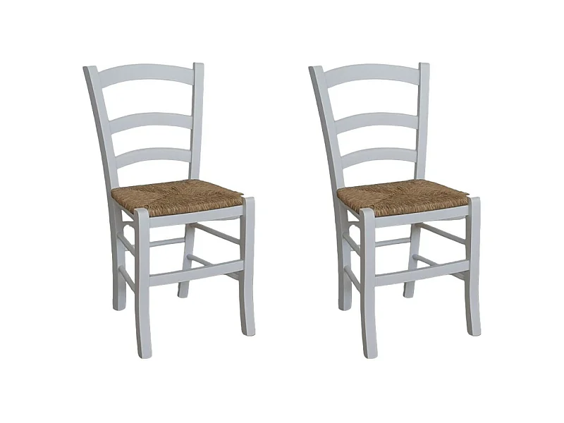 MOBILI 2G - SET 2 SEDIE CAMPAGNOLA LEGNO/PAGLIA LACCATA MINIMO ORDINE 2 PEZZI (1007)