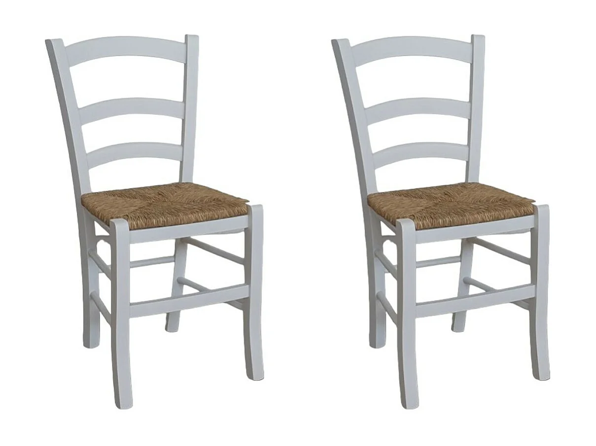 MOBILI 2G - SET 2 SEDIE CAMPAGNOLA LEGNO/PAGLIA LACCATA MINIMO ORDINE 2 PEZZI (1007)