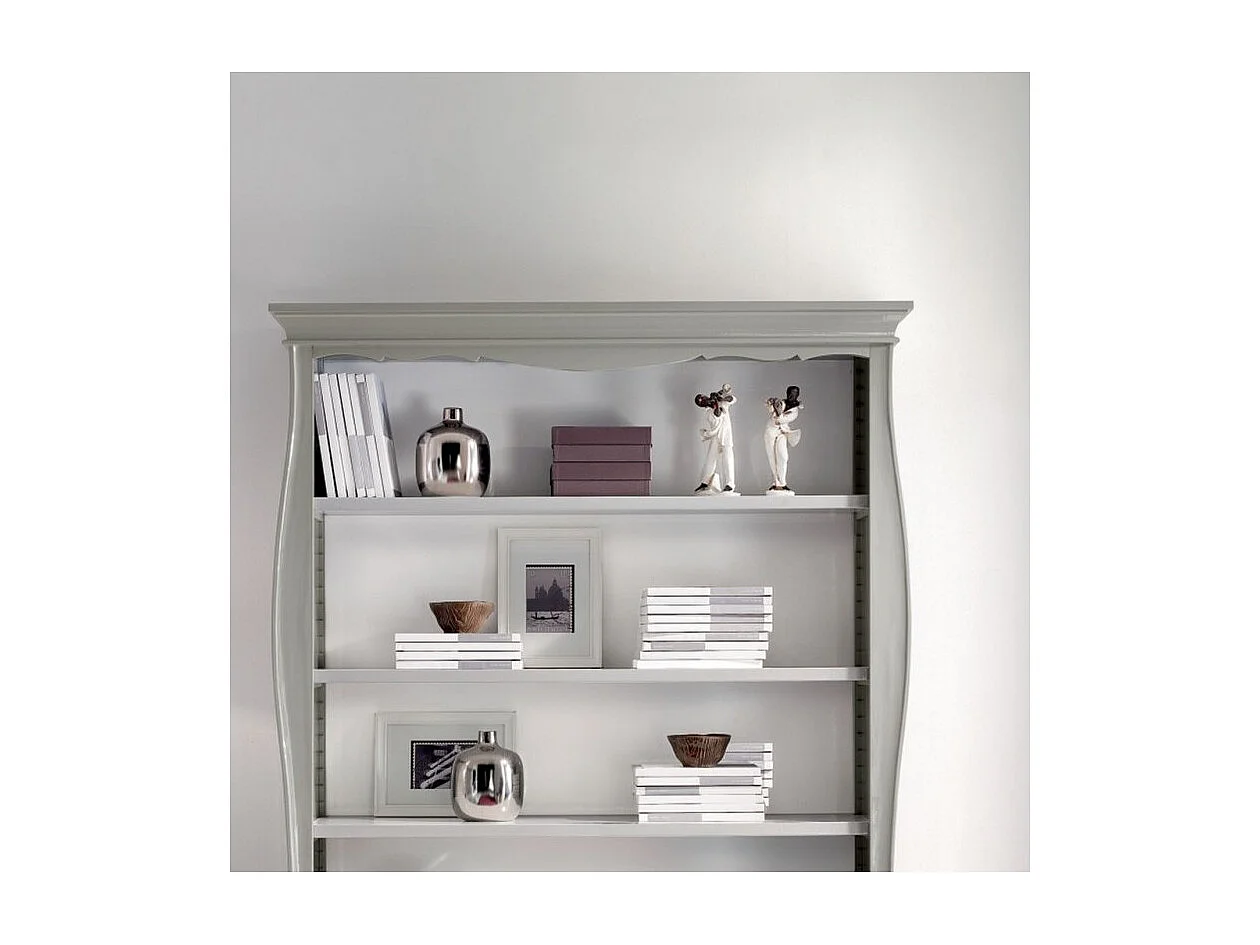 MOBILI 2G - LIBRERIA CLASSICA IN LEGNO 3 CASSETTI GRIGIO/BIANCO 151X47X204 (1383)