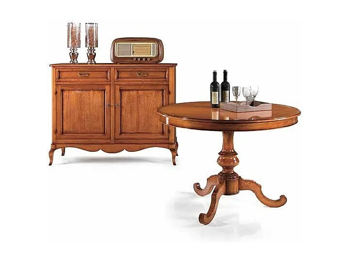 MOBILI 2G - MADIA CREDENZA ARTE POVERA IN LEGNO 2 PORTE BASSANO L.145 P.50 H.115 (755)