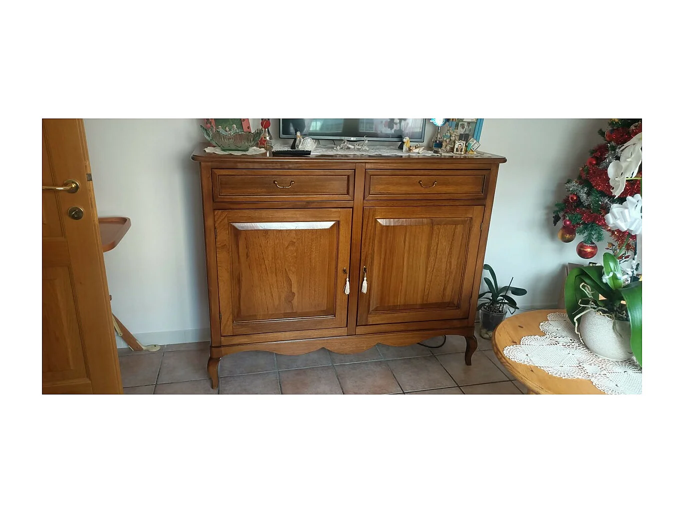 MOBILI 2G - MADIA CREDENZA ARTE POVERA IN LEGNO 2 PORTE BASSANO L.145 P.50 H.115 (755)