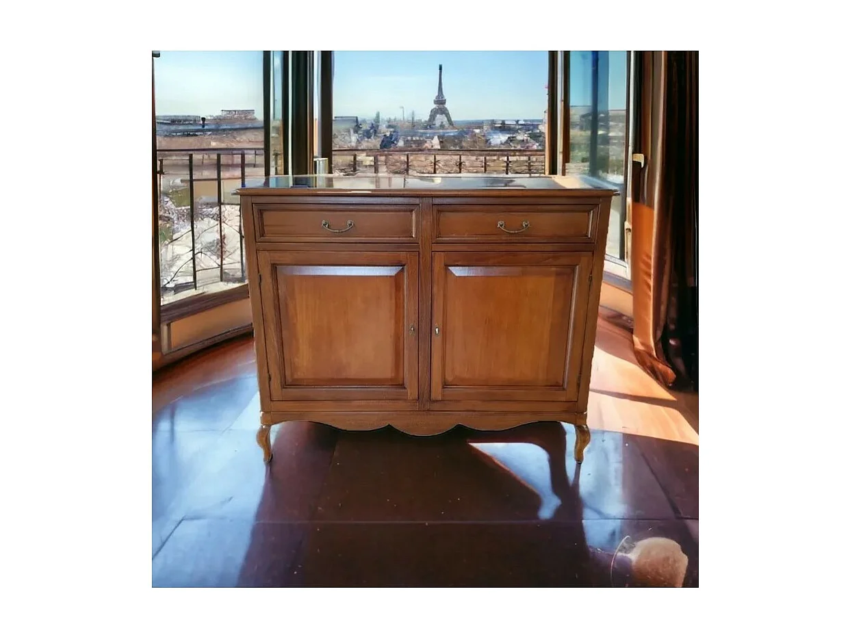 MOBILI 2G - MADIA CREDENZA ARTE POVERA IN LEGNO 2 PORTE BASSANO L.145 P.50 H.115 (755)