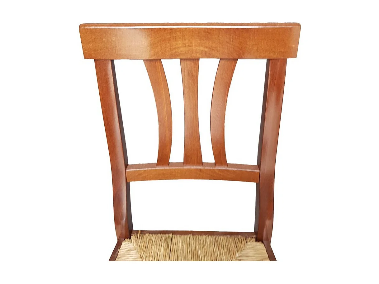 MOBILI 2G -  SET 2 SEDIE TRE STECCHE LEGNO SEDUTA PAGLIA TINTA NOCE (595)