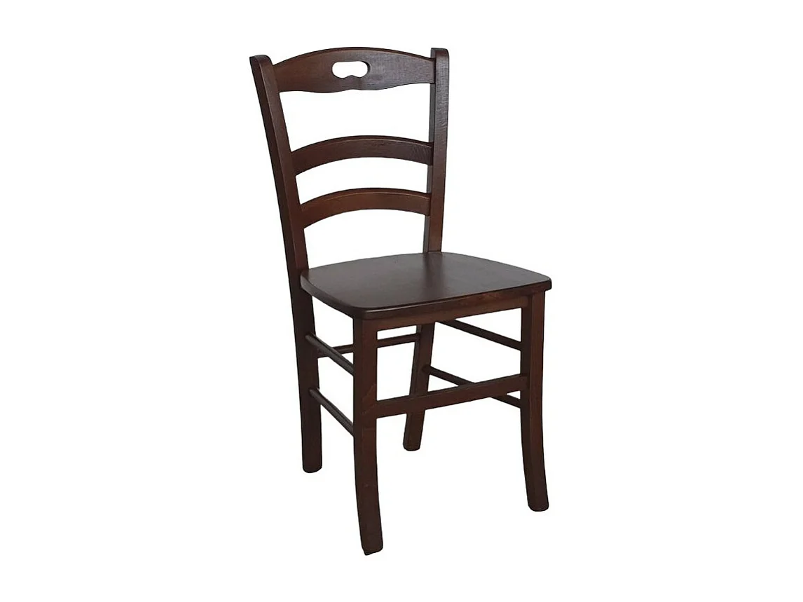 MOBILI 2G -  SET 2 SEDIE IN LEGNO ARTE POVERA TINTA NOCE SEDUTA LEGNO (588)