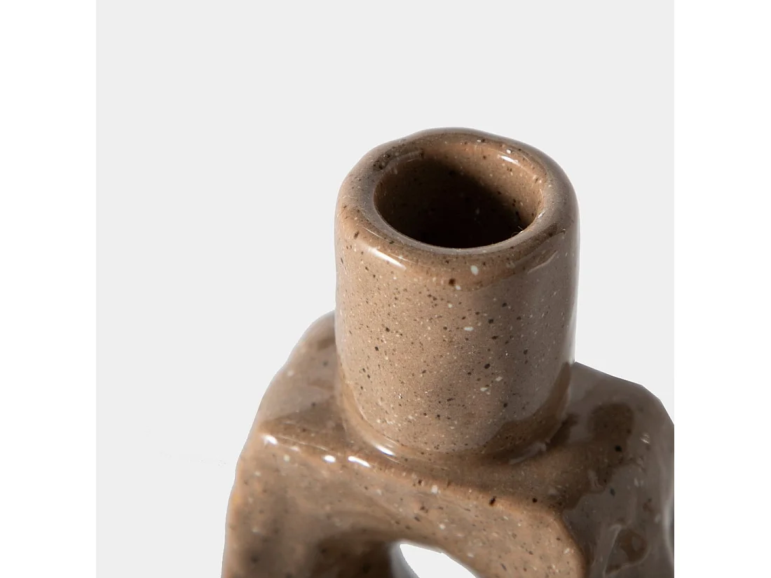 Portavelas de Cerámica Beige 18 x 7- Ondula