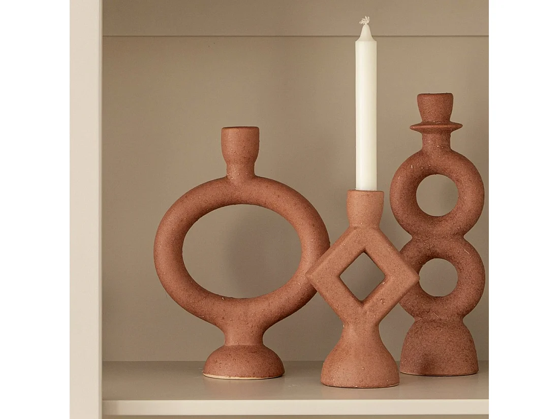 Portavelas de Gres Terracota 20 x 11- Teula