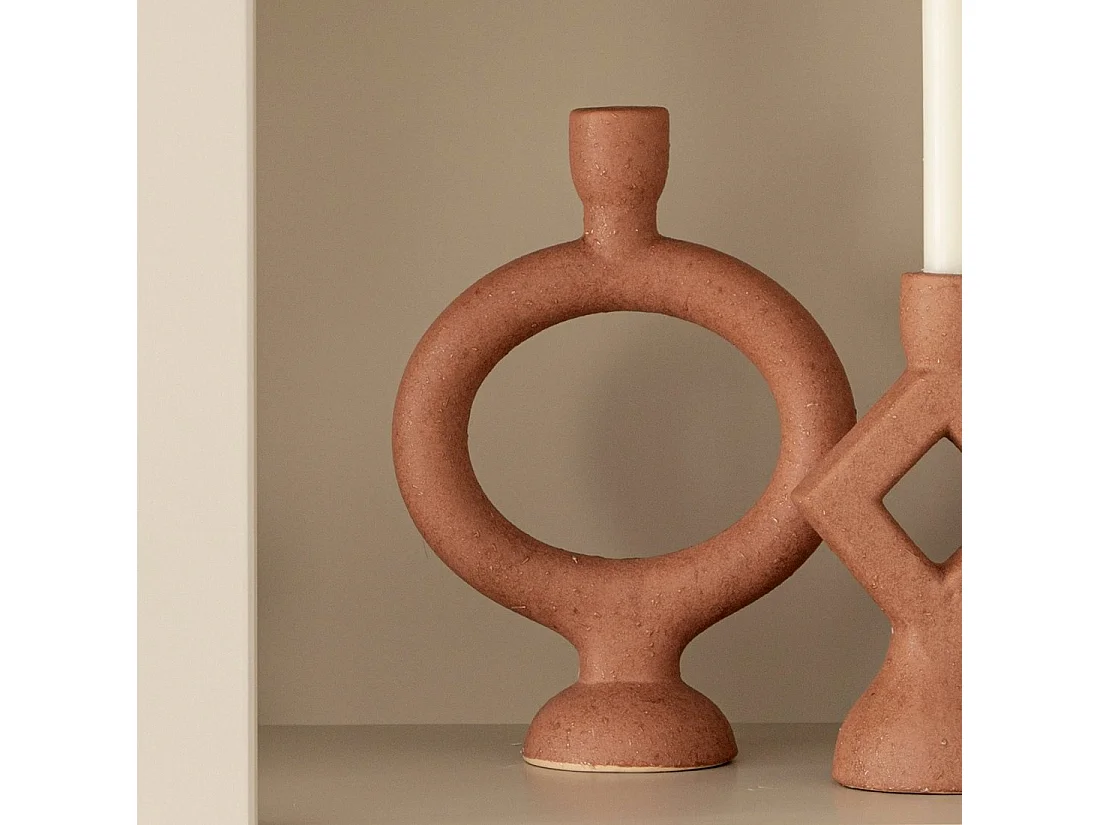 Portavelas de Gres Terracota 27 x 16- Teula