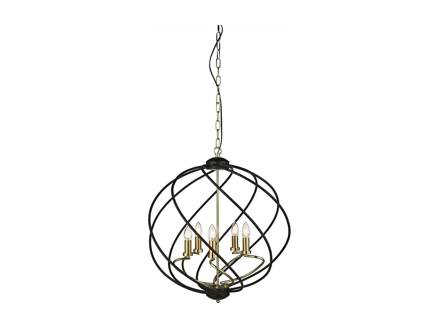 Searchlight Flow Suspension sphérique à 5 ampoules noir mat, bronze foncé, E14