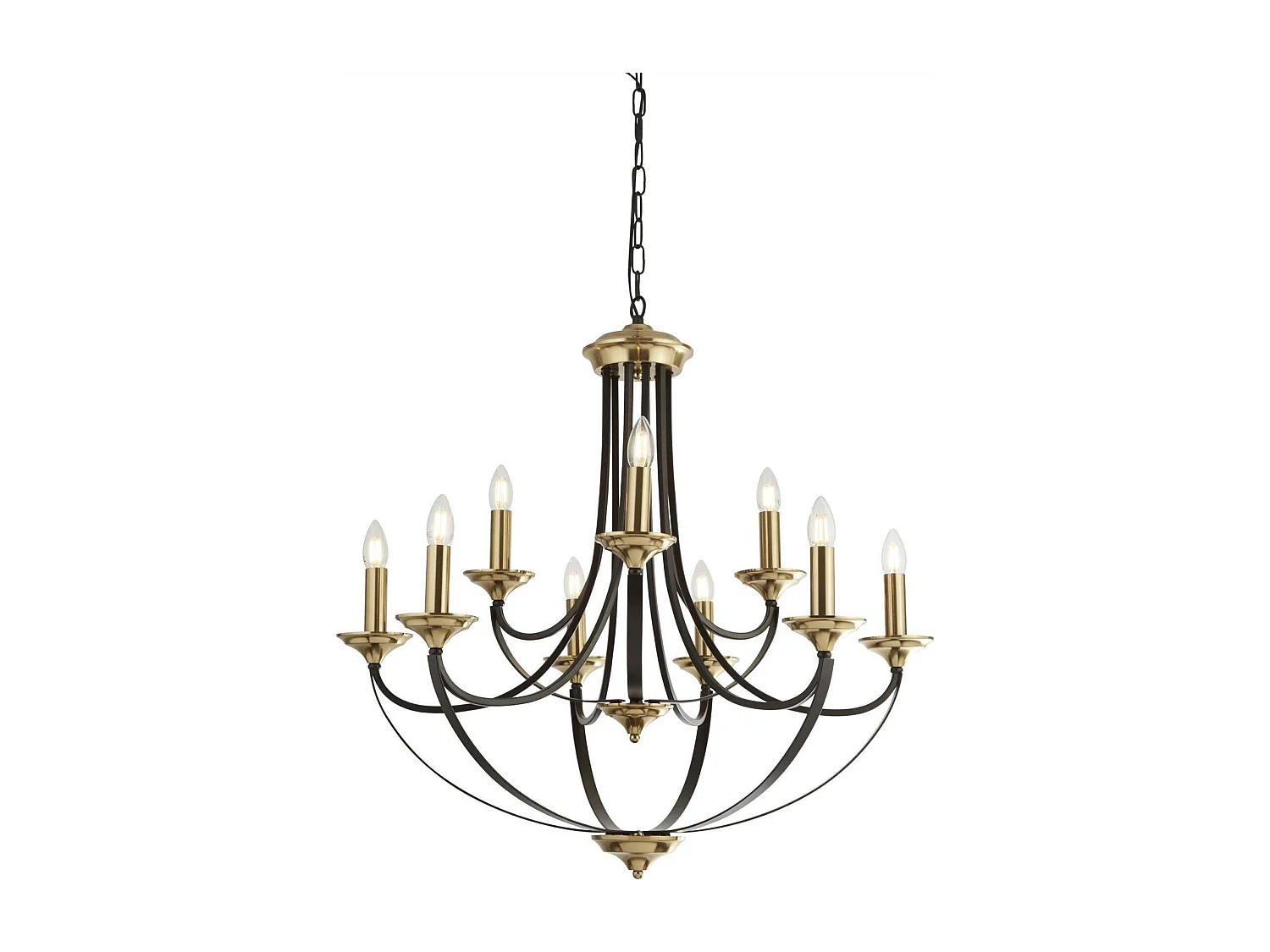 Searchlicht Belfry - 9 Heller mehrarmiger Anhänger Dunkelbronze, Braun, E14