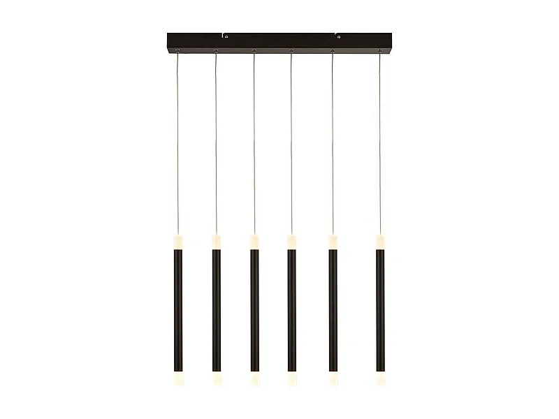 Searchlight Wands Sospensione a barra LED a 6 luci nera 2700K