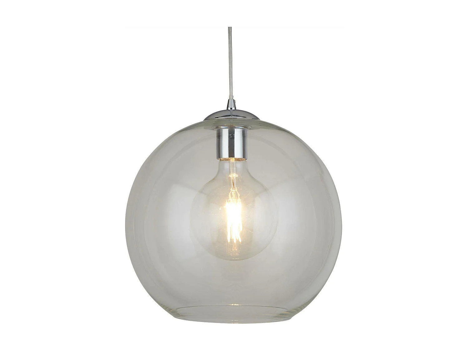 Searchlight Balls 1 ljuskupol takhnge krom, klart glas, E27