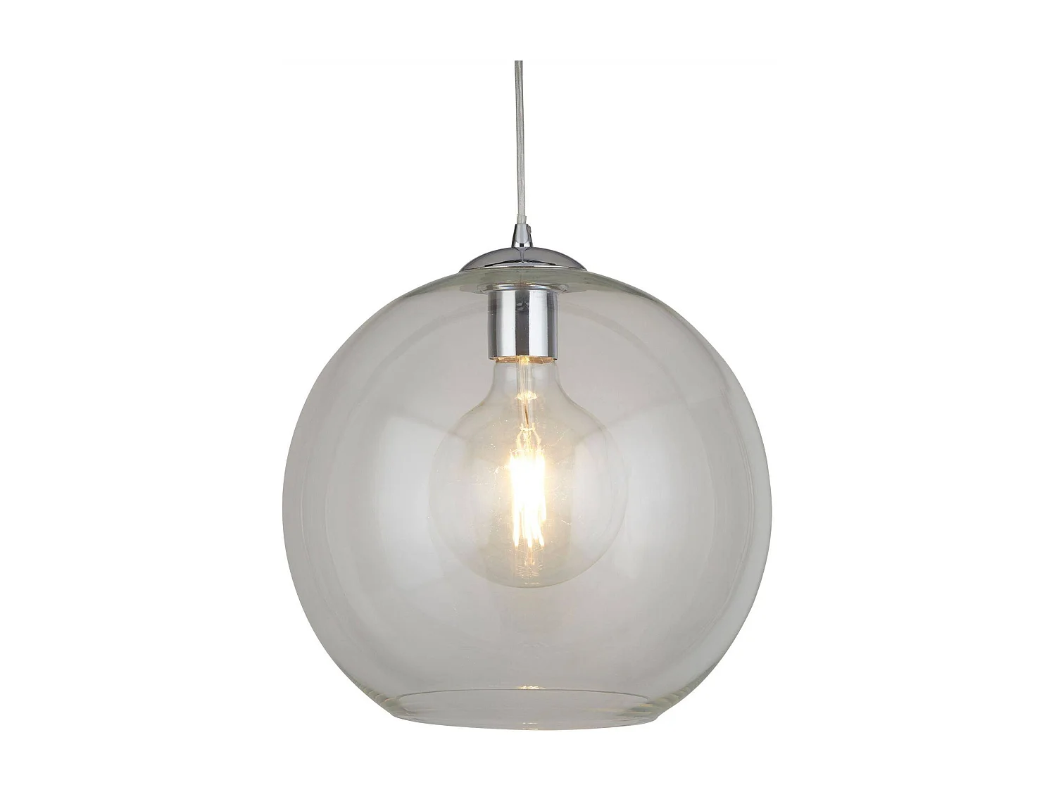 Searchlight Balls - Sospensione a soffitto a cupola a 1 luce Cromo, vetro trasparente, E27