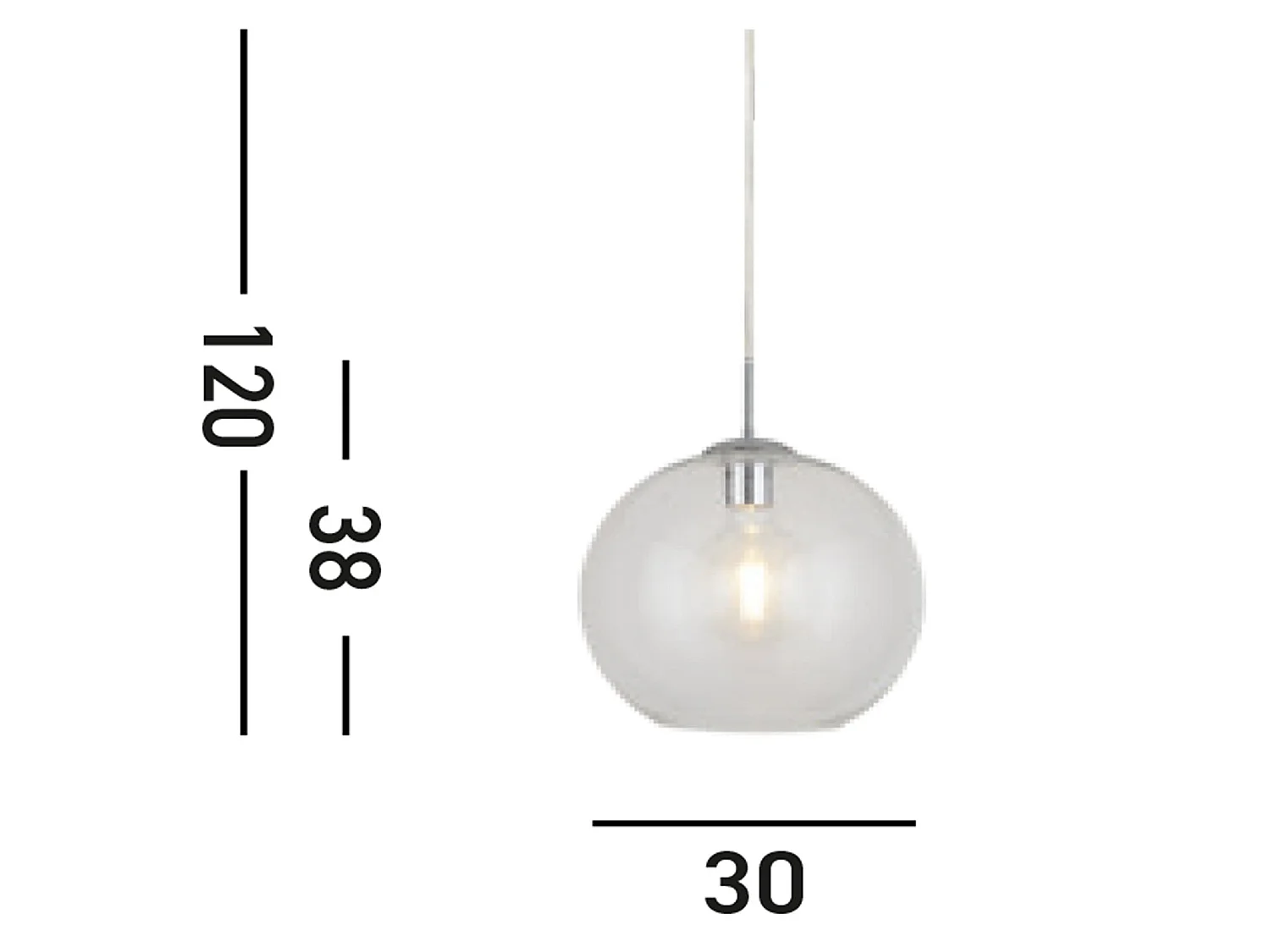 Searchlight Balls - Sospensione a soffitto a cupola a 1 luce Cromo, vetro trasparente, E27