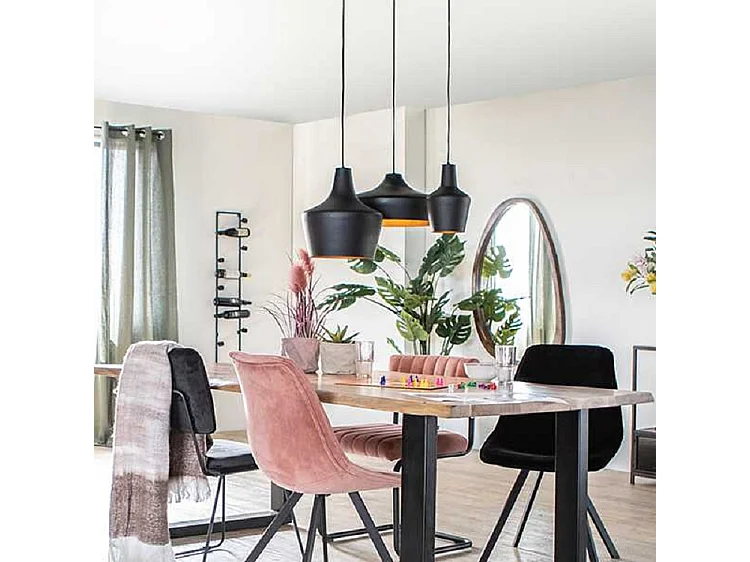 Lampe suspendue Furnilux Wattson - Noir - 30x30x36 cm - 1 pièce