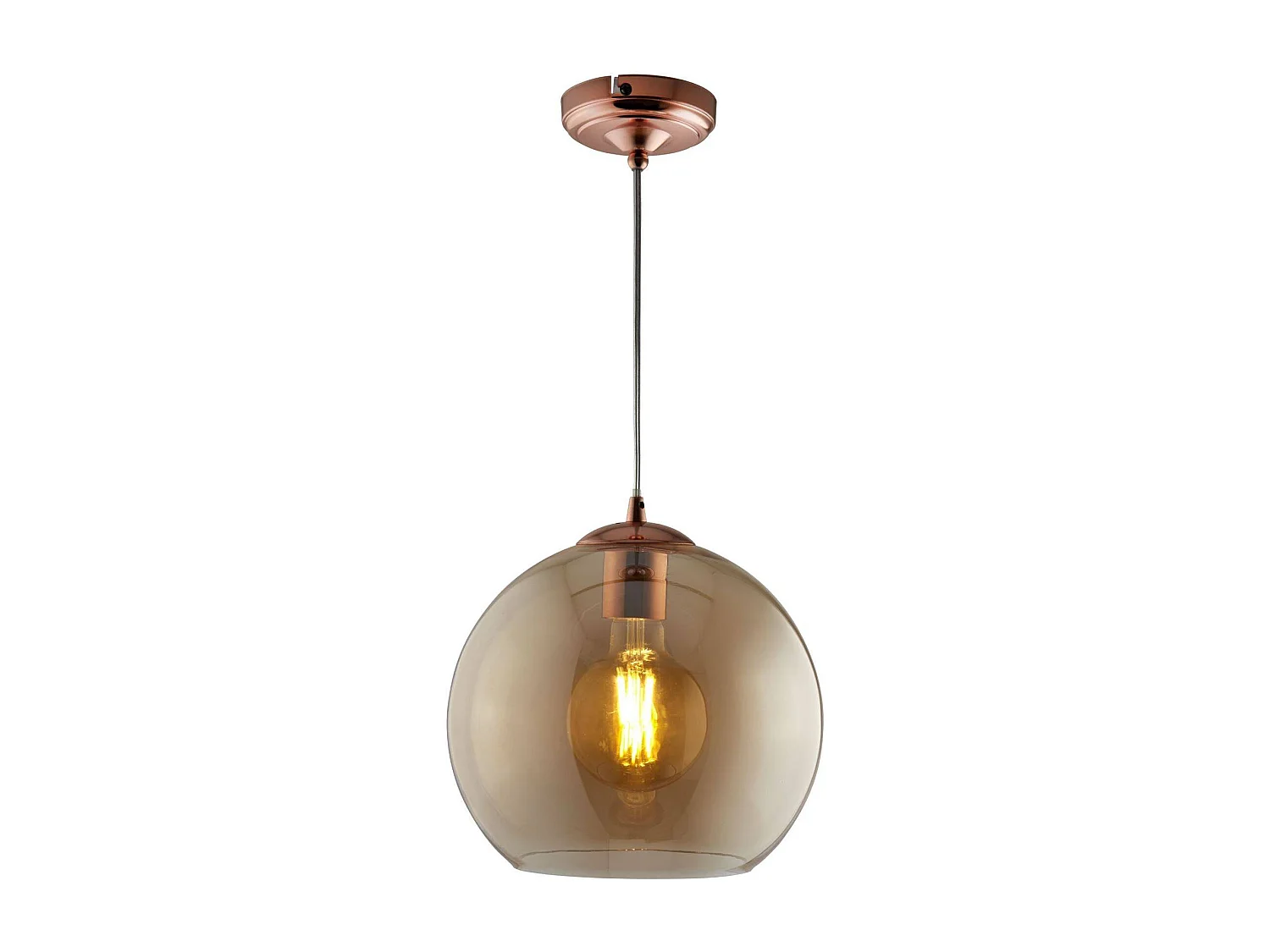 Searchlight Balls - Paralume in vetro ambrato a 1 luce, ottone antico, attacco E27