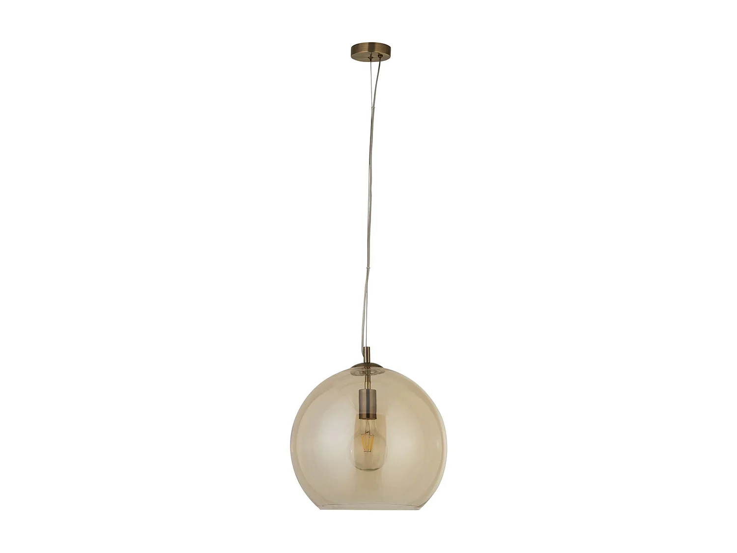 Searchlight Balls - Paralume in vetro ambrato a 1 luce, ottone antico, attacco E27