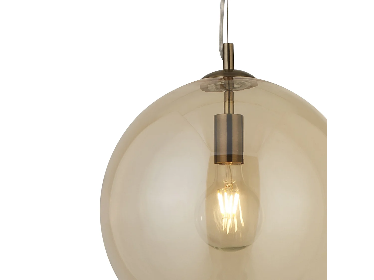 Searchlight Balls - Paralume in vetro ambrato a 1 luce, ottone antico, attacco E27