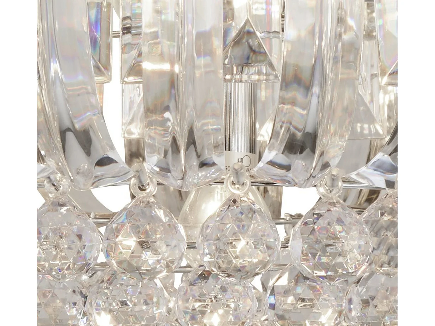 Searchlight Sigma - Plafoniera a 5 luci da semi-filo Cromata con decoro in cristallo, attacco E14