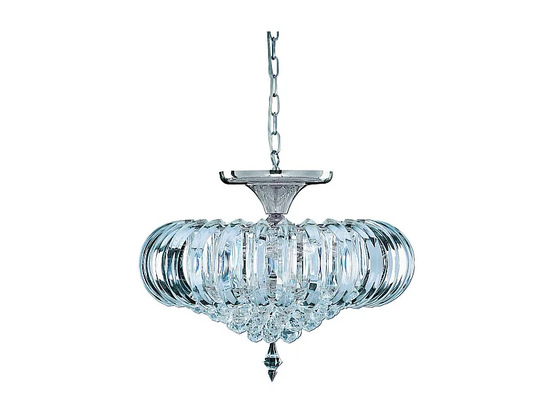 Searchlicht Sigma - 5 licht Semi Flush Deckenleuchte Chrom mit Kristalldekoration, E14