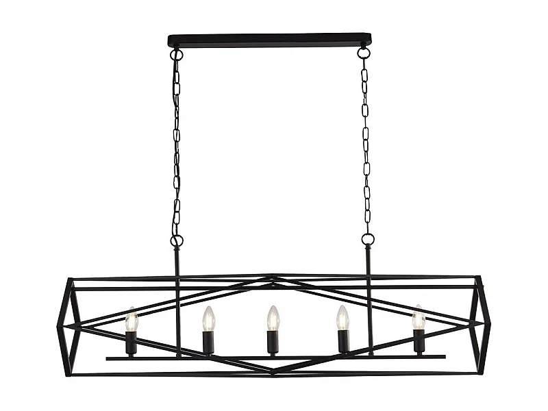 Searchlicht CHASSIS - 5 licht Black Candle Deckenanhänger