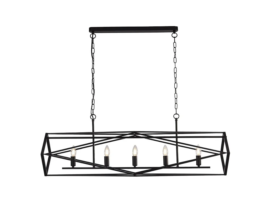 Searchlicht CHASSIS - 5 licht Black Candle Deckenanhänger