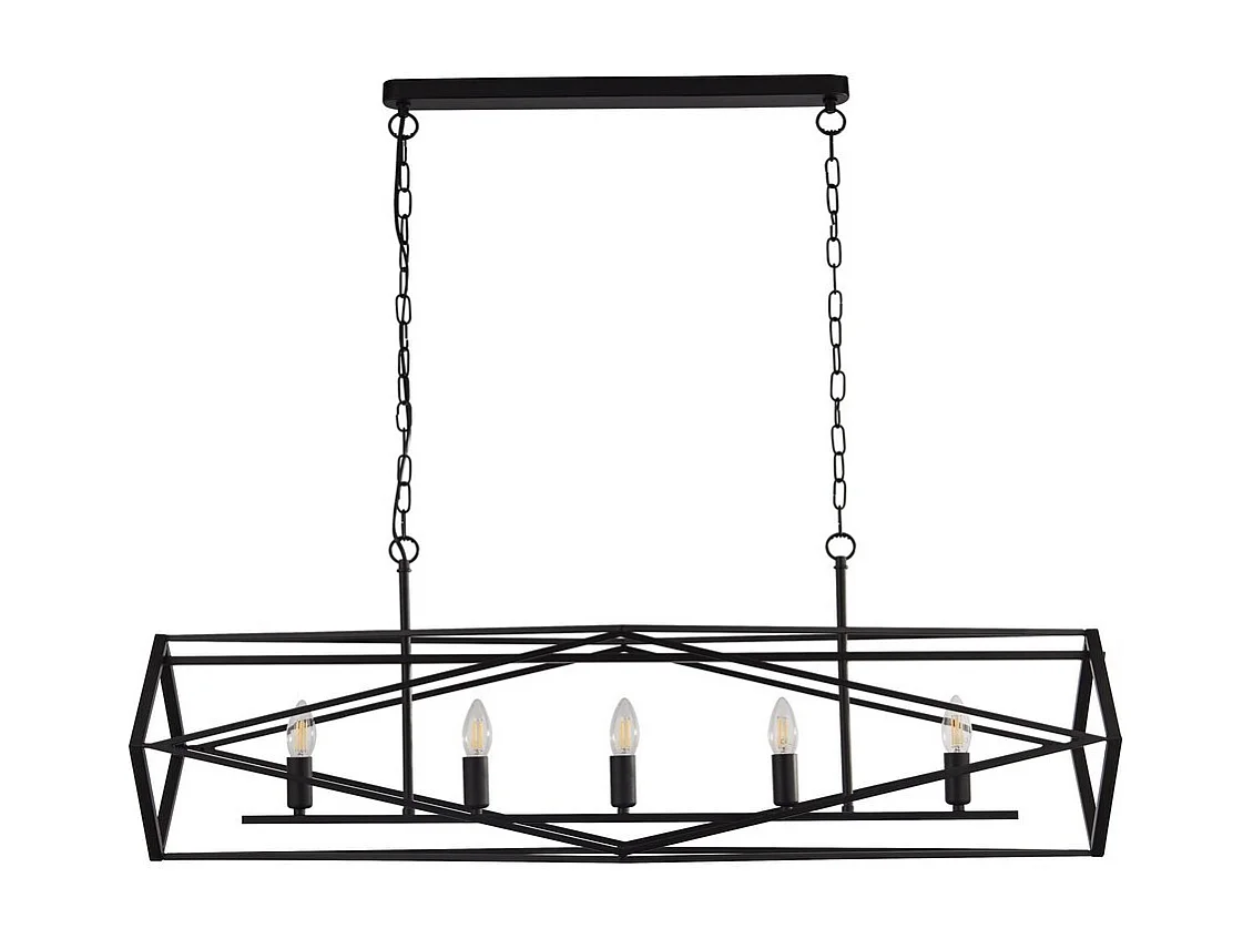 Searchlight CHASSIS - Sospensione a soffitto a 5 candele nere