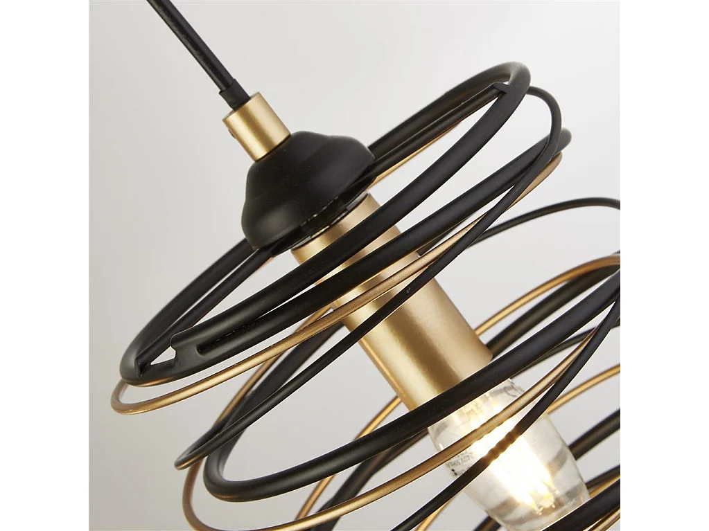 Searchlight Spring Pendente Bar 4 Luci, Nero E Oro