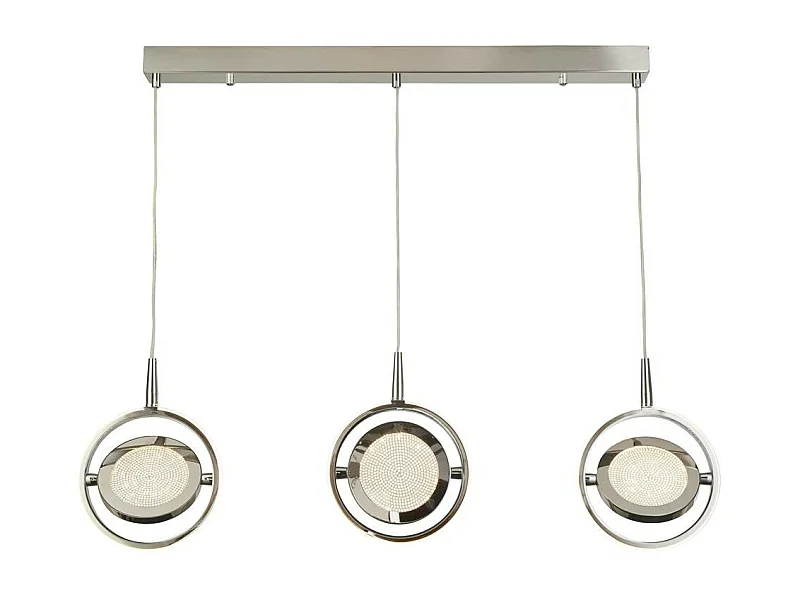 Searchlight Gyroscope Suspension à 3 lumières LED Ring Bar Chrome, Crystal Sand 3000K