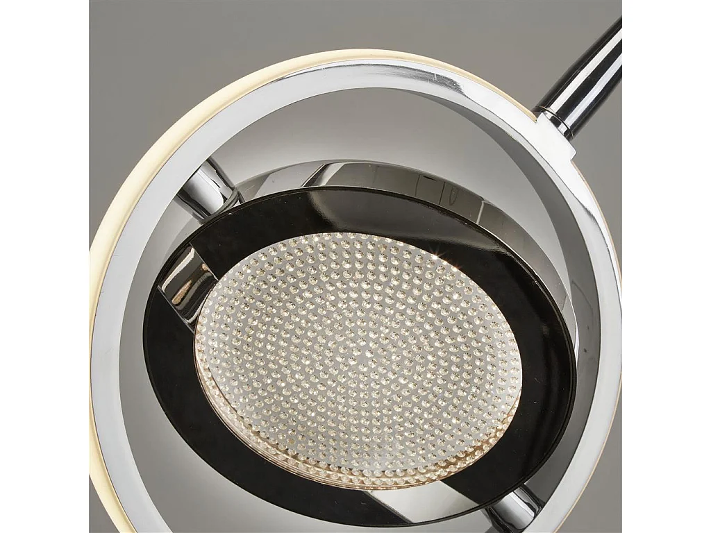 Searchlight Gyroscope Ciondolo ad anello a 3 luci LED cromato, sabbia di cristallo 3000K