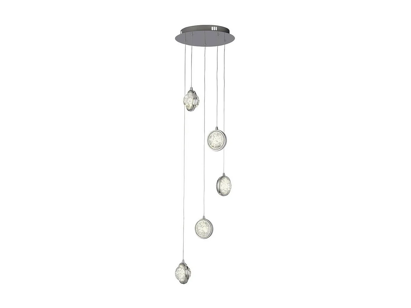 Searchlight Quartz5 Light  Drop Pendant, Bubble Glass, Detaljerad kant 4000K