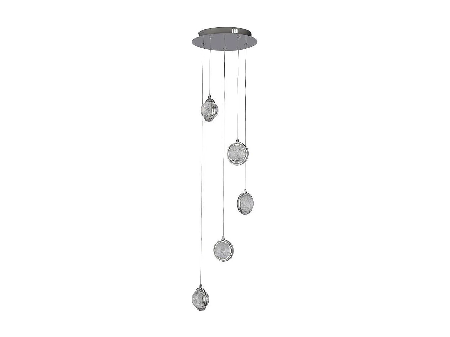 Searchlight Quartz5 Light  Drop Pendant, Bubble Glass, Detaljerad kant 4000K