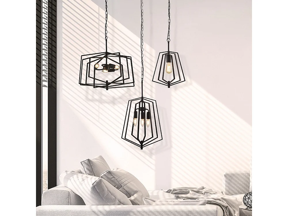 Searchlight SLINKY 3 Lttmetall Justerbar Matt Svart Cage Takhnge