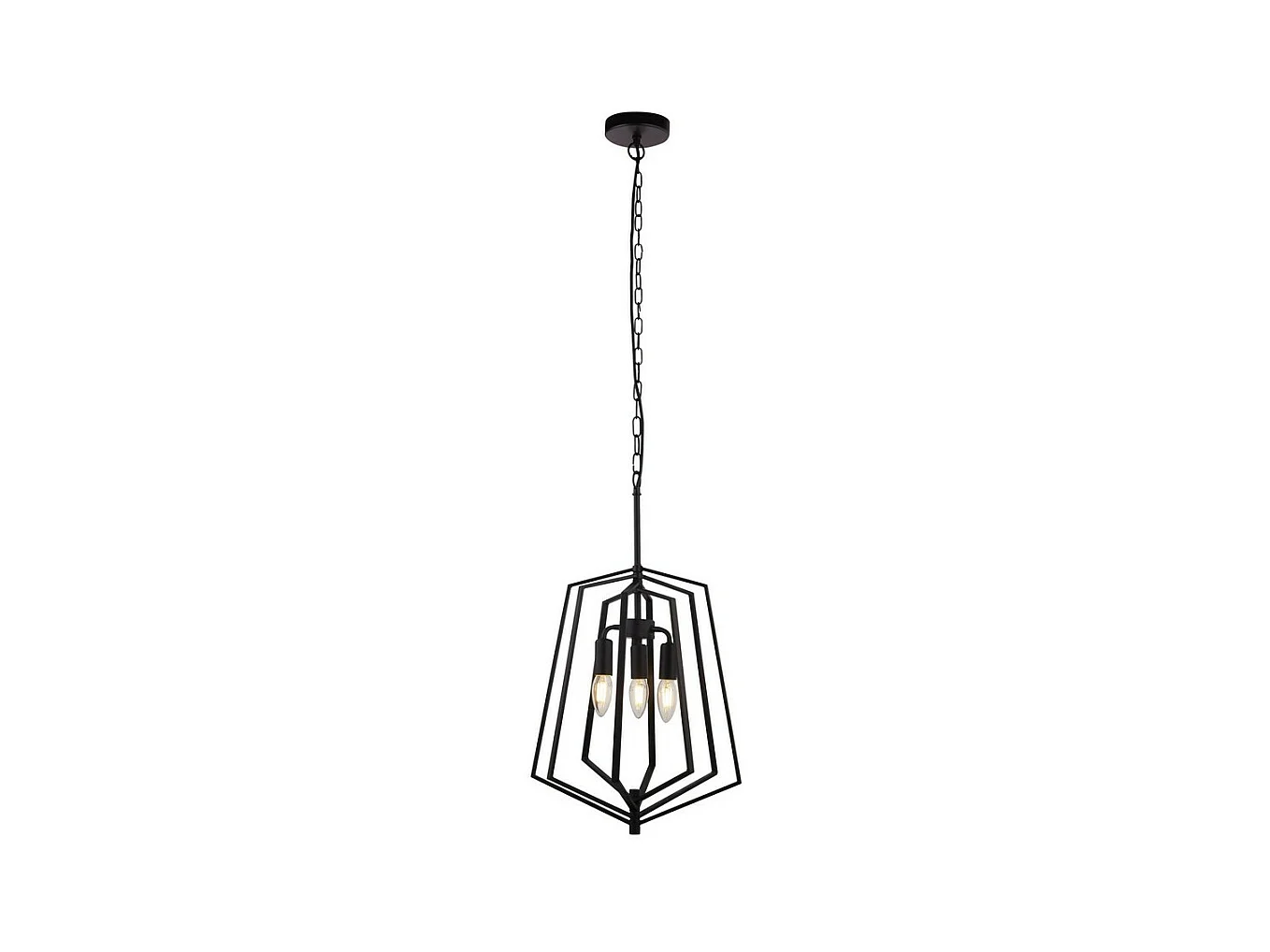 Searchlicht SLINKY - 3 licht Metal verstellbarer Matt Black Cage Deckenanhänger