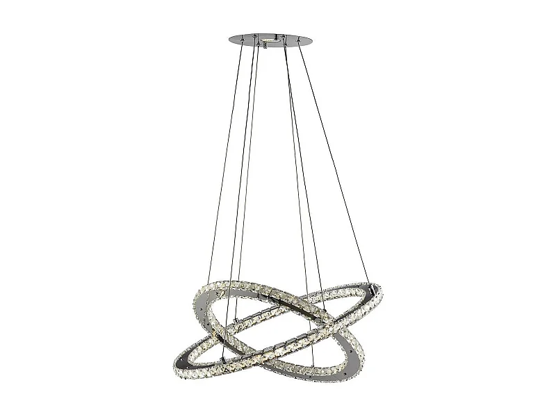 Searchlight Clover - Lampada a sospensione a LED integrata 1 soffitto cromato con cristalli, GU10